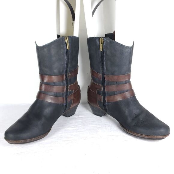PIKOLINOS Women's Brujas EU38 US7-7,5 Black Leather Buckle Strappy Ankle Boots - Picture 5 of 13